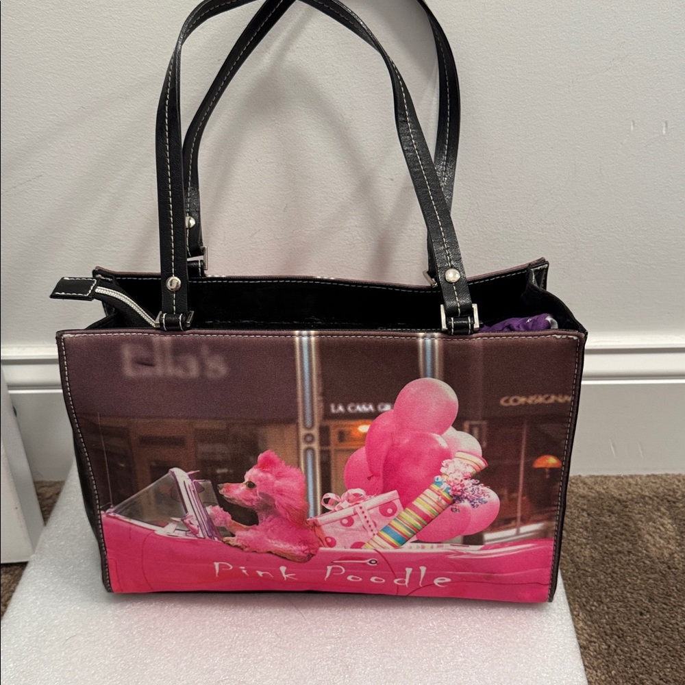 Ashley M pink poodle shopping gifts shoulder bag purse - Picture 3 of 9